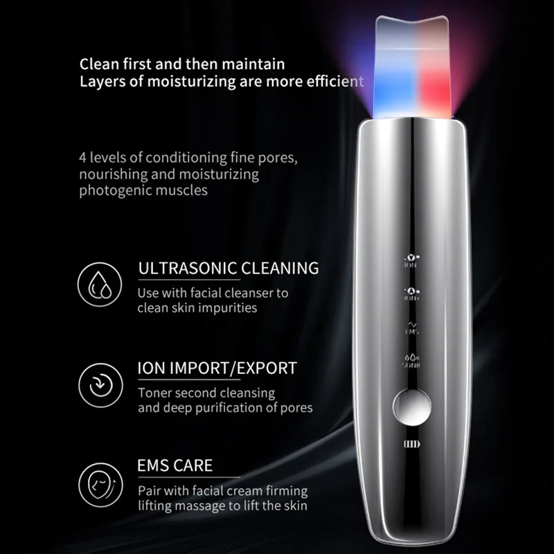 

Ultrasonic skin cleansing blackheads instrument , skin care devices , beauty devices , face cleaning , pore cleanser , gifts