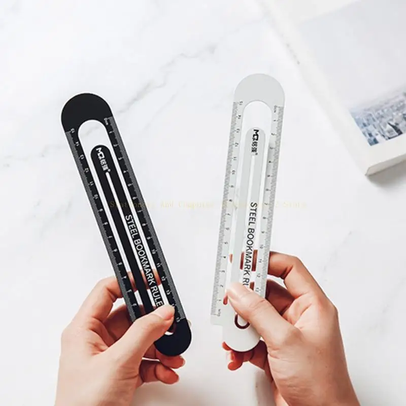 Cartoon metal Ruler Book Holder Clip Measuring Scale Drawing Tool School Student Supply