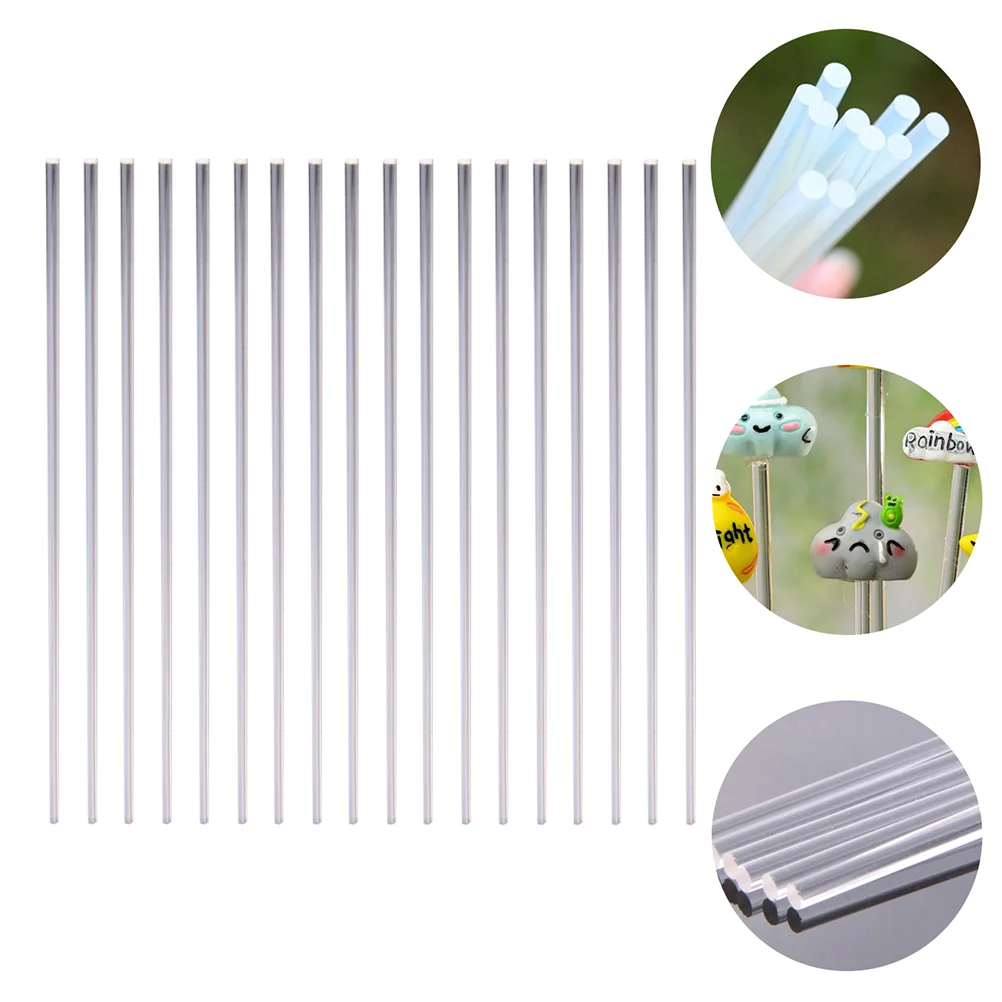 

20 Pcs Fixed Flower Stick Clear Plant Stake Crafting Pole 3ft Supporting Rod