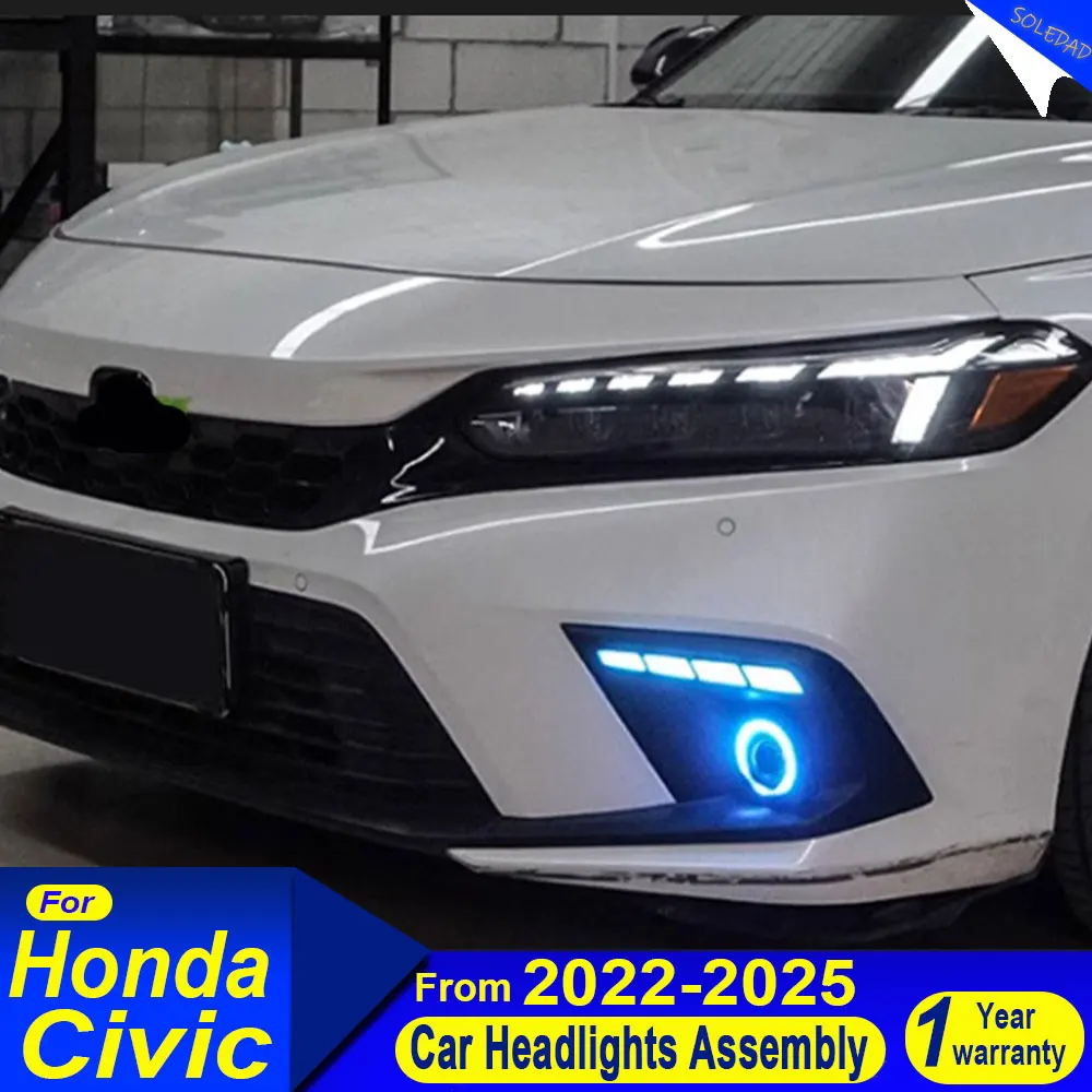 

Car Styling Head Lamp for Honda Civic 2022-2025 Headlight Projector Lens Dynamic Signal LED Headlights Automotive Accessories