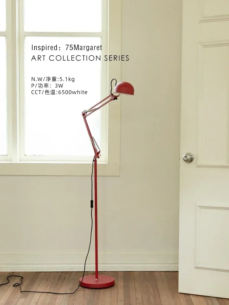 

Middle-Ancient Classic Floor Lamp Three-Fold Mechanical Arm Adjustable Study Desk Lamp