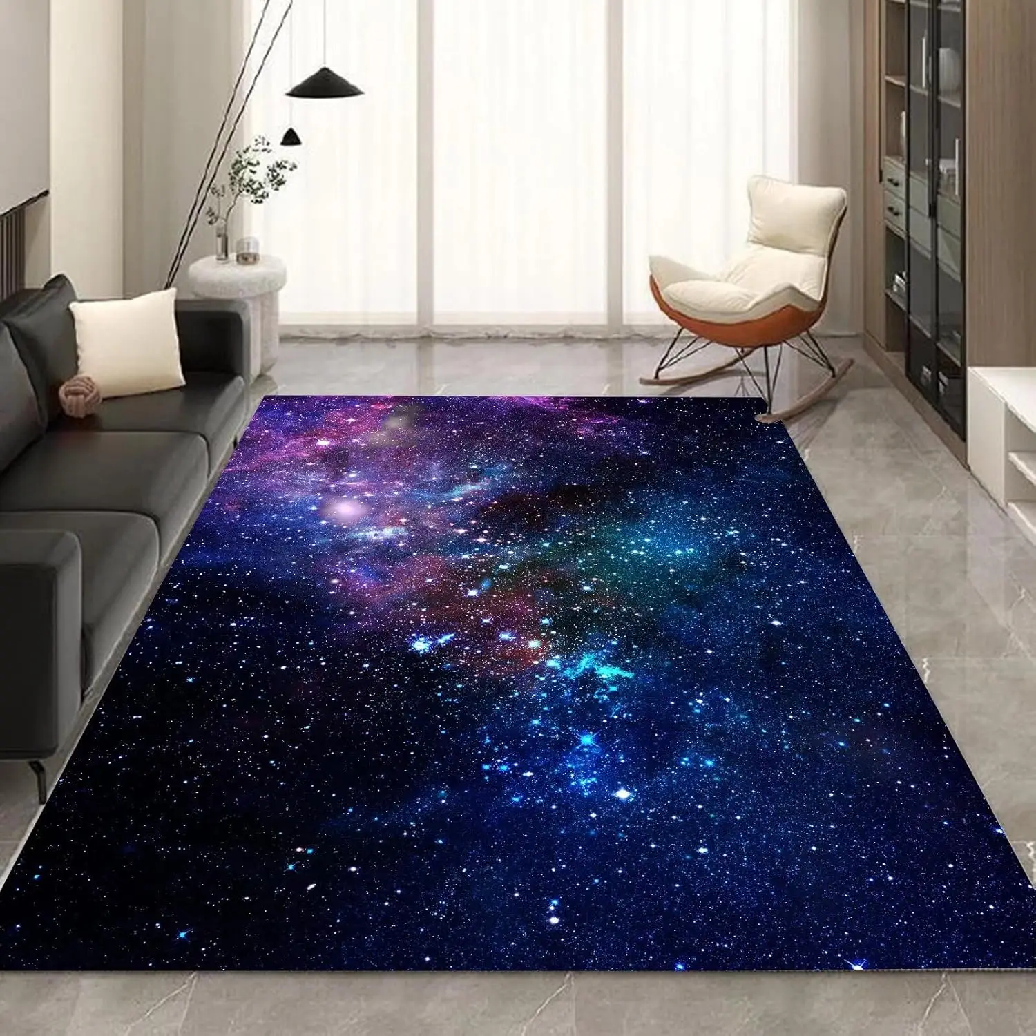 Galaxy Nebula Sternenhimmel Universum Dynamische Teppichmatte Anti-Rutsch-weicher Teppichdekoration Zuhause Wohnzimmer Dekoration Teppich