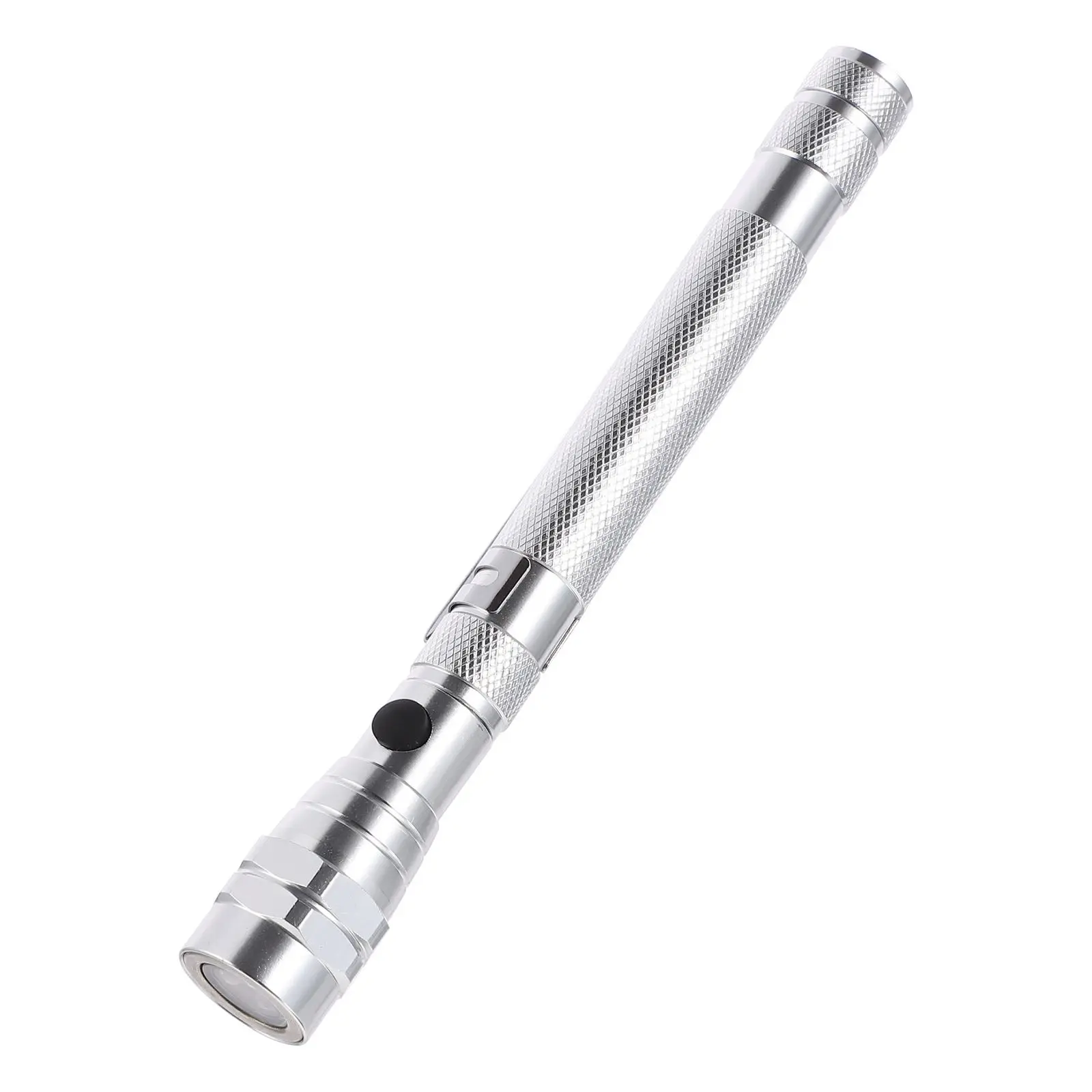 Telescopic Flashlight Extendable Pickup Tool 3LED Silver Aluminum Alloy Rotatable Soft Tube Handy Tool for Mechanics