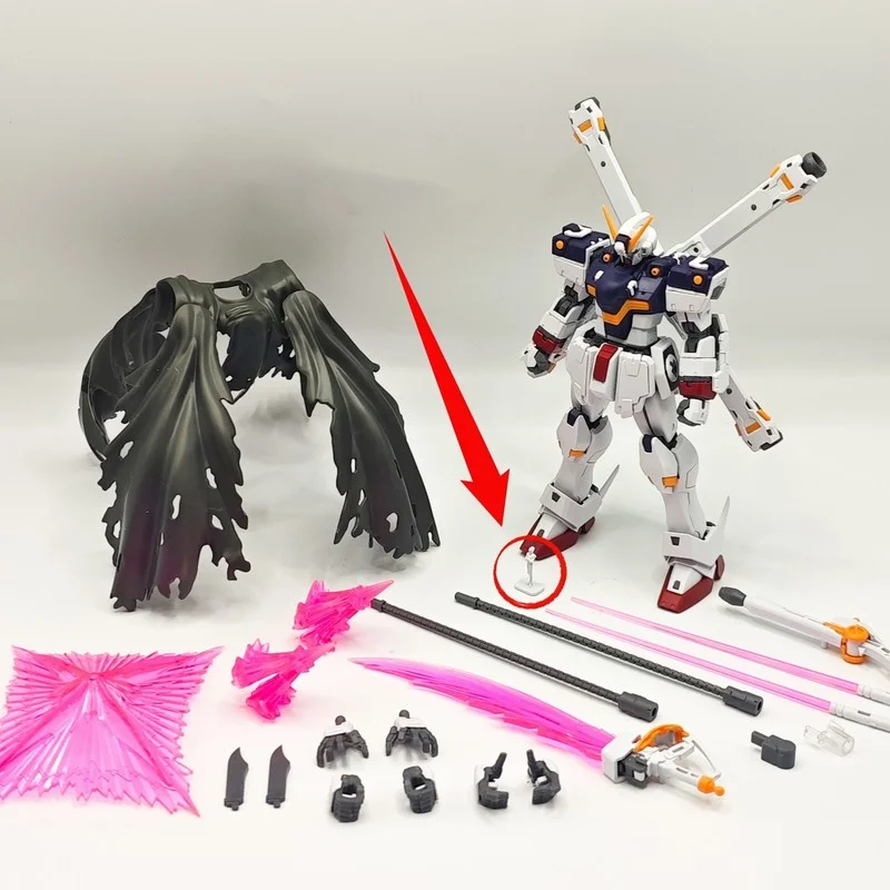 

RG 1/144 Crossbone X1 Mech Assembly Model Kit Action Figure Ornament With Torn Cloak Full Weapons Mini Pilot Figure Collectible