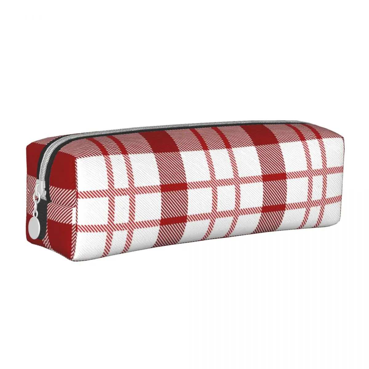 Christmas Red Plaid Pencil Cases New Year Geometry Pencil Pouch Pen Box for Student Large Storage Bag Office Gift Stationery