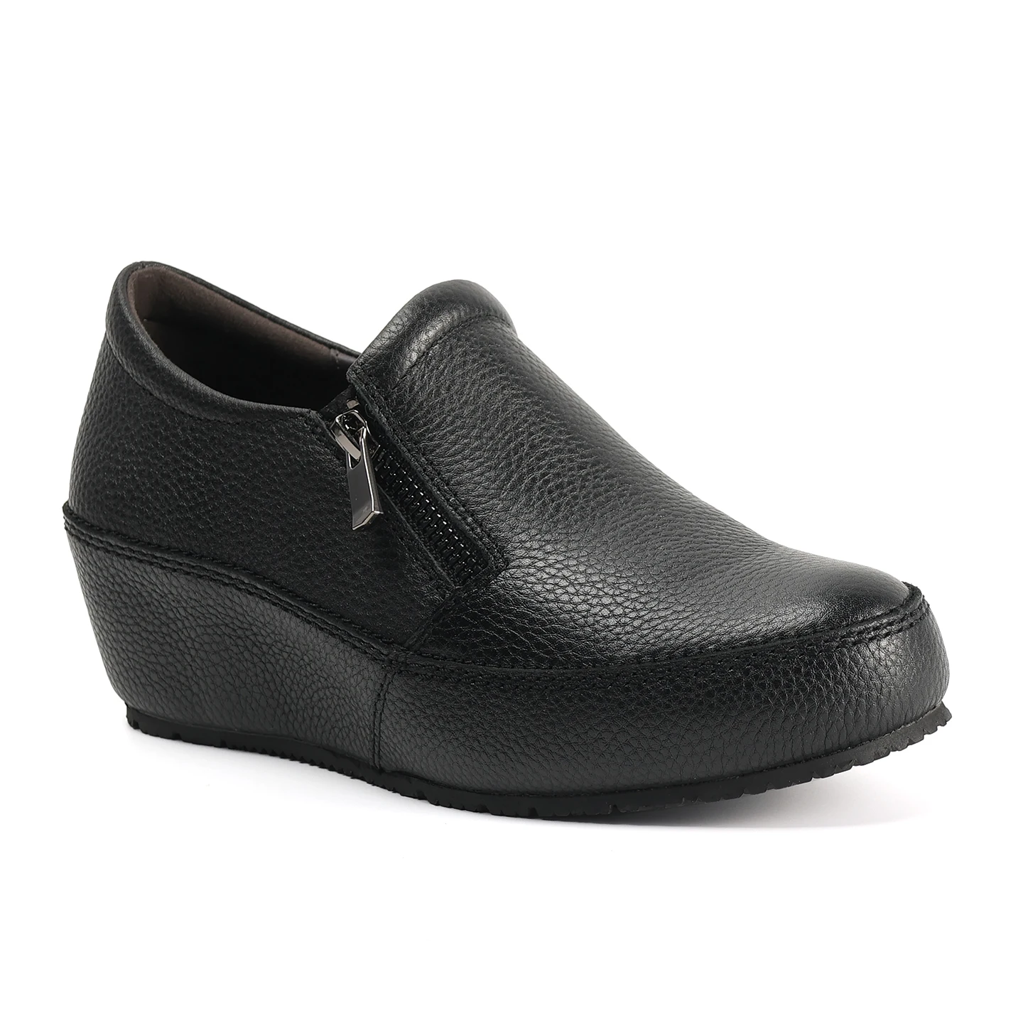 Keerygo Women Japanese Style Genuine Leather Loafers, Arch Support Comfort Shoes with 5cm Platform Wedge Heel