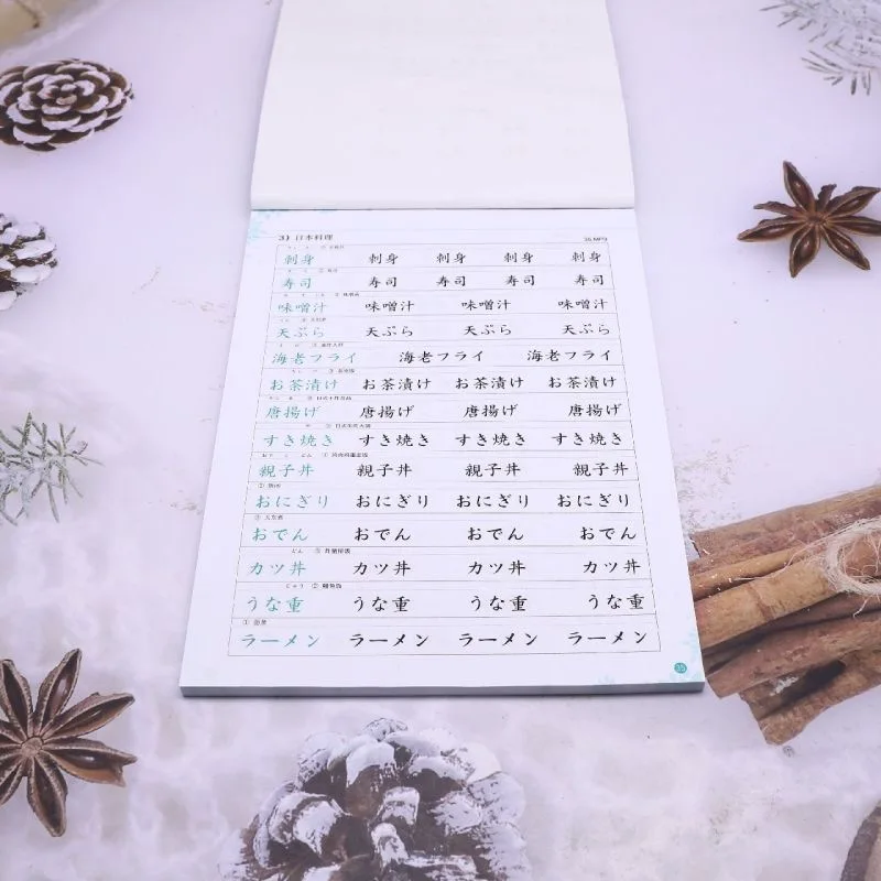 Japanisches Kalligraphie-Übungsheft für Anfänger: Lernen Sie 50 Laute, Vokabeln und Sätze, perfekt für das Selbststudium ab Null. – Detail 5