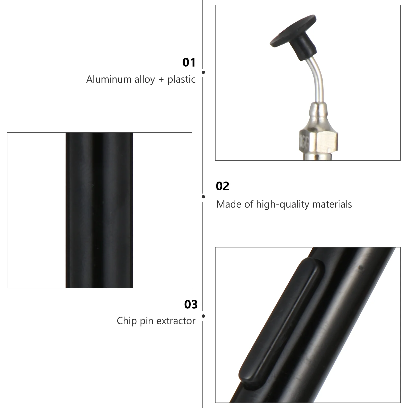 

Black Anti Static IC Chip Extractor Nonslip H Up Tool For Components Catcher Safe To Use Welding Equipment