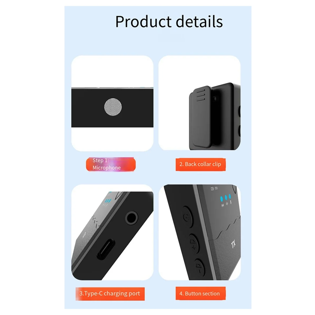 POP-lNew Microfono lavalier wireless Trasmissione in diretta Breve video Radio Microfono Riduzione del rumore Wireless