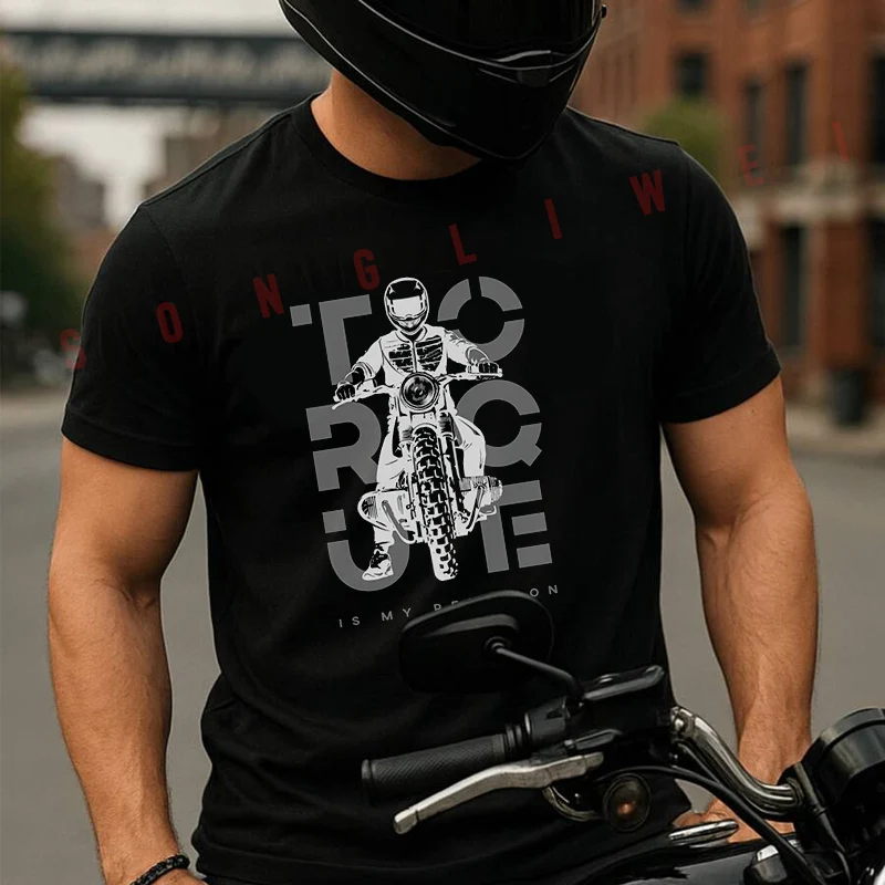 

Забавная футболка с дизайном силуэта мотоцикла, летняя креативная повседневная футболка с короткими рукавами, уличная одежда для мужчин и женщин, свободная футболка