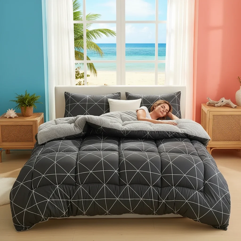 Plush Fluffy Blanket in Milk Velvet  Lightweight All-Season Bed Cover for Home or Dorm.