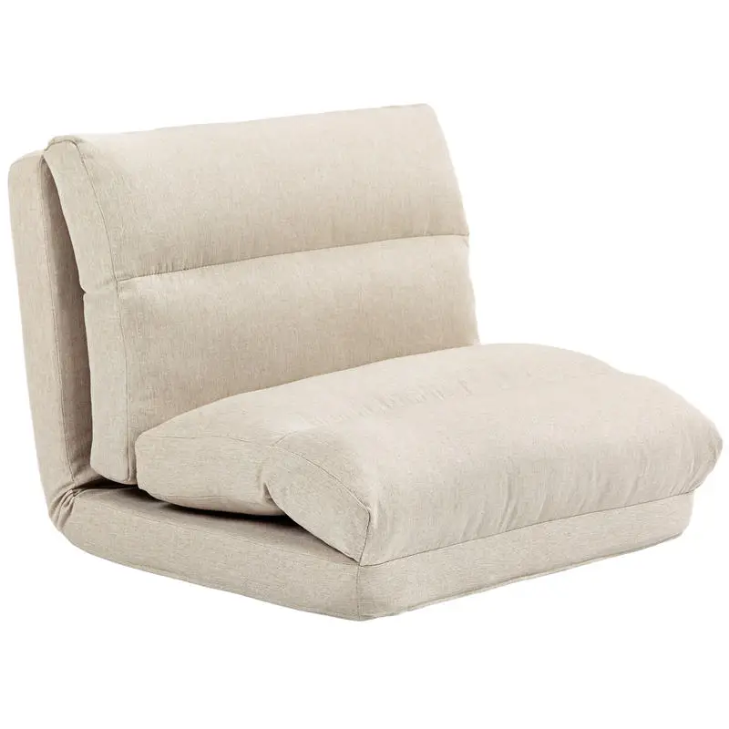 Fauteuil de sol convertible en lit inclinable 90 °   à 180 °   tissu - 70 x 72 x 56 cm - beige