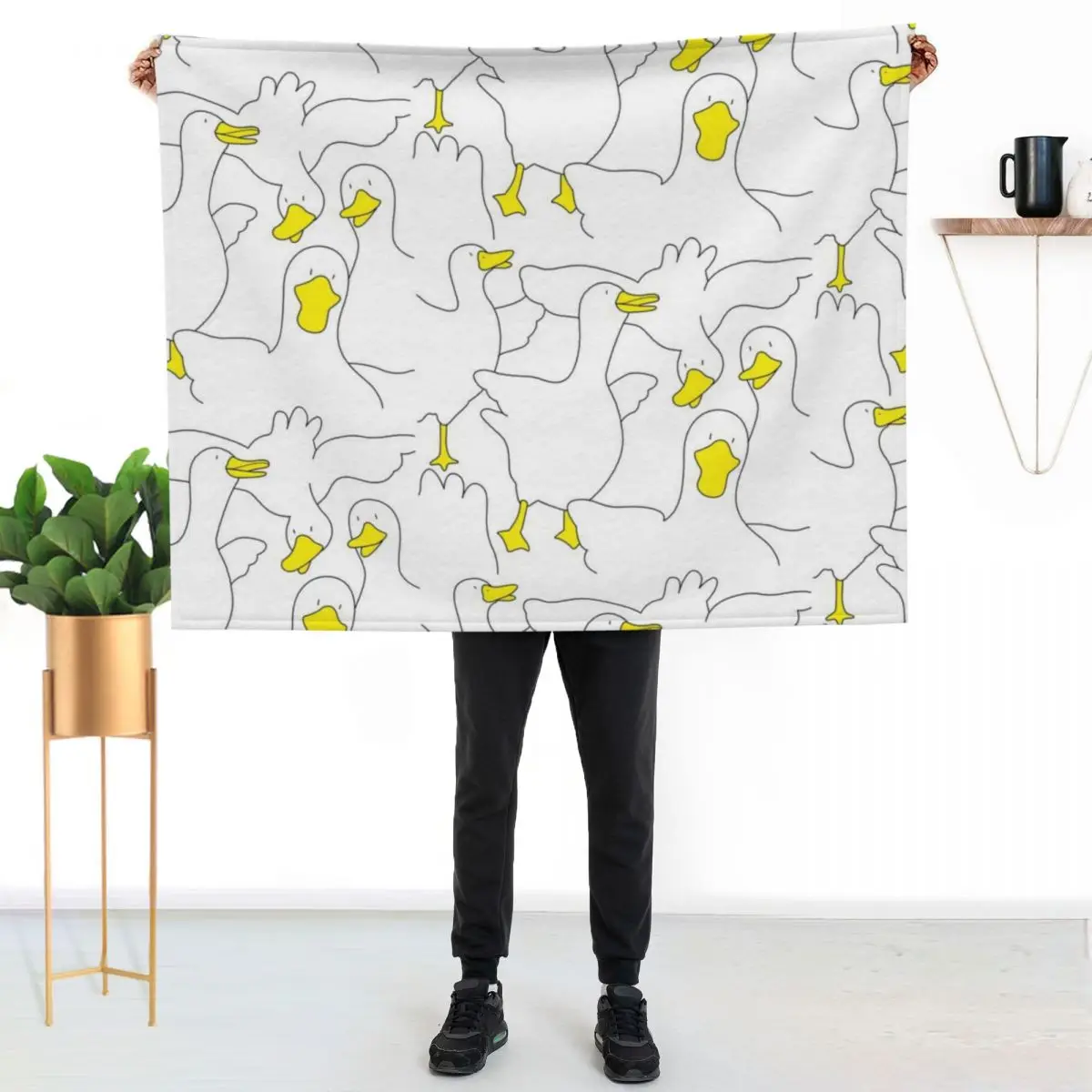 Duck Duck Duck Throw Blanket Men's Soft Warm Throw Blanket for Couch