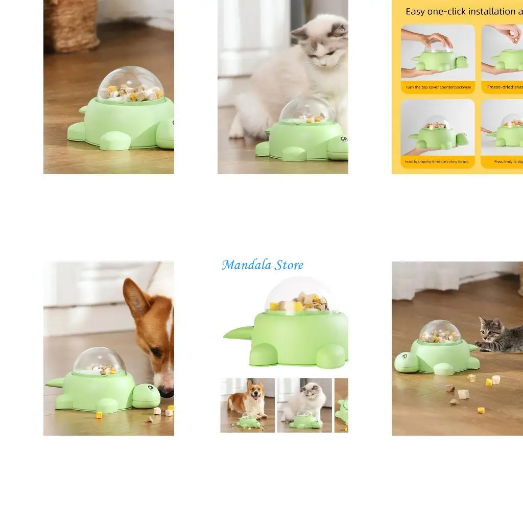 

U2JC Press Spin Dogs Dispenser Bowl Slow Eating Pet Toy For Boredom Relief