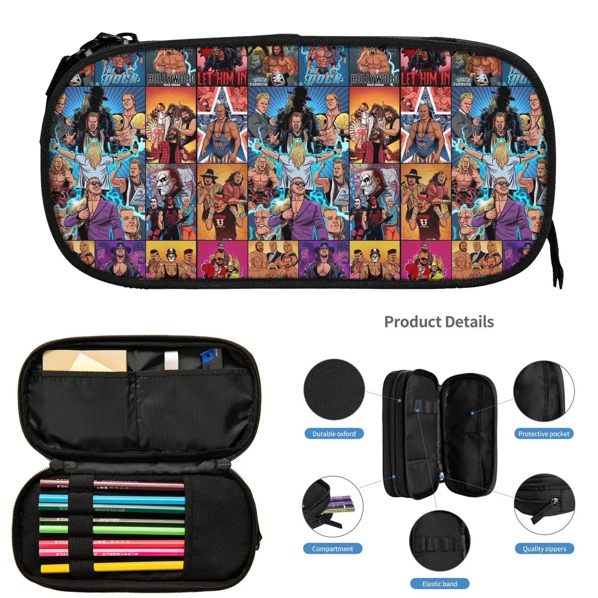 

John Cena Respect Earn It Cartoon Wrestler Pencil Cases for Student Gifts Pen Box Pencil Bag Pencil Pouch Stationery Supplies