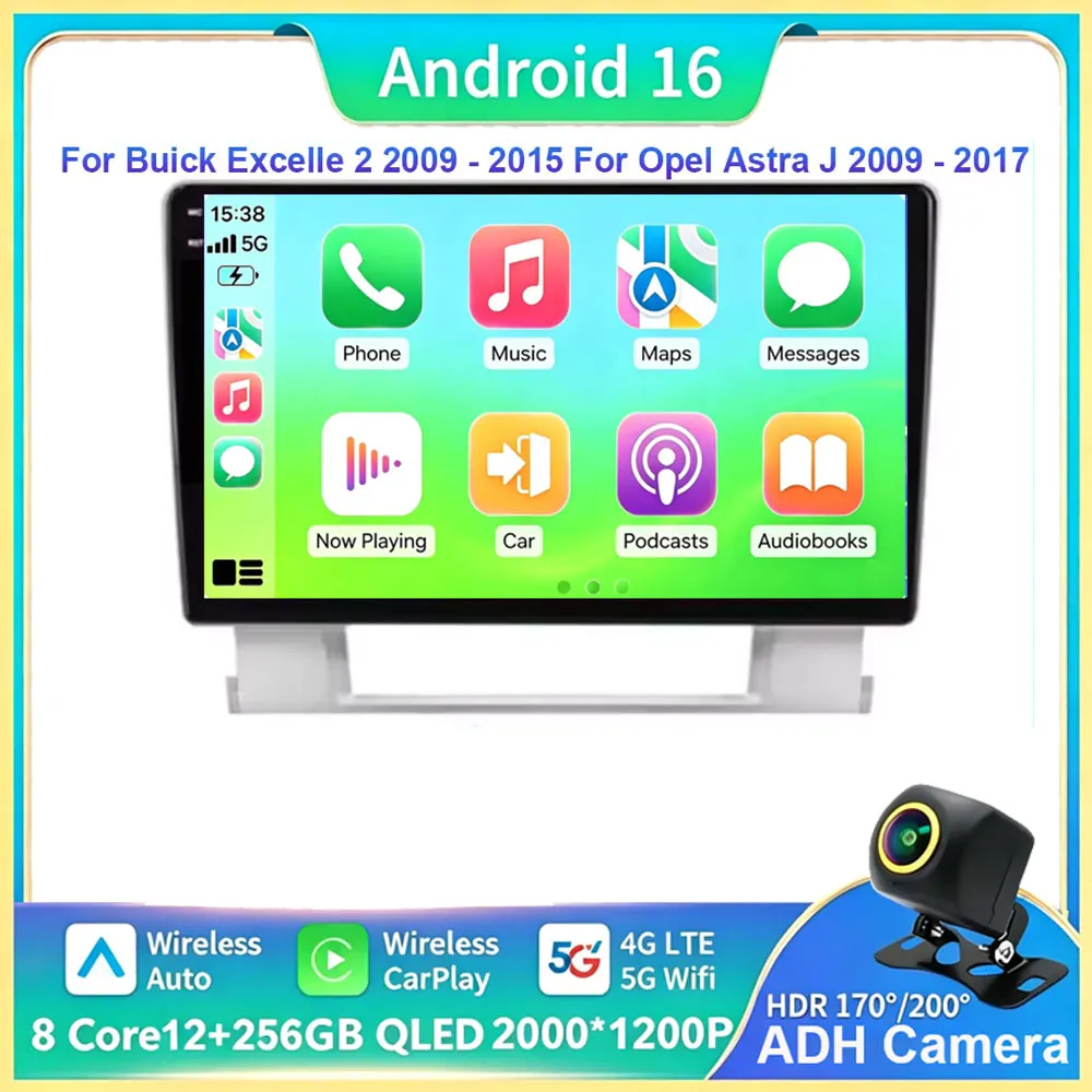 Android 16 Autoradio für Opel Astra J 2009 - 2017 für Buick Excelle 2 2009 - 2015 Multimedia-Videoplayer Carplay Auto 4G WIFI