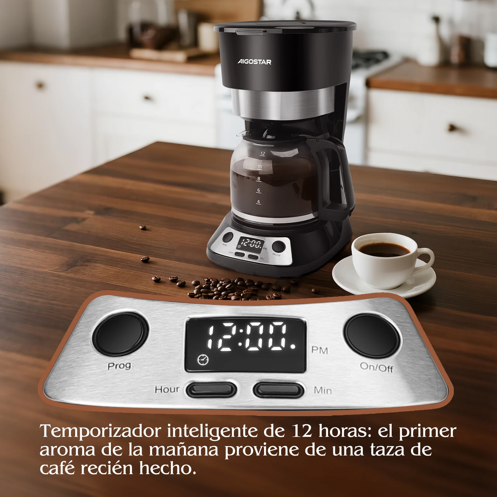 ماكينة صنع القهوة الكهربائية القابلة للبرمجة 12 كوب 1.5 لتر 900 وات من ايجوستار