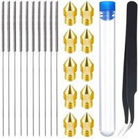 3D Printer MK8 Nozzle 0.4mm Stainless Steel Cleaning Needle Black Tweezer for Creality Ender-3 CR10 Series 3D Printers