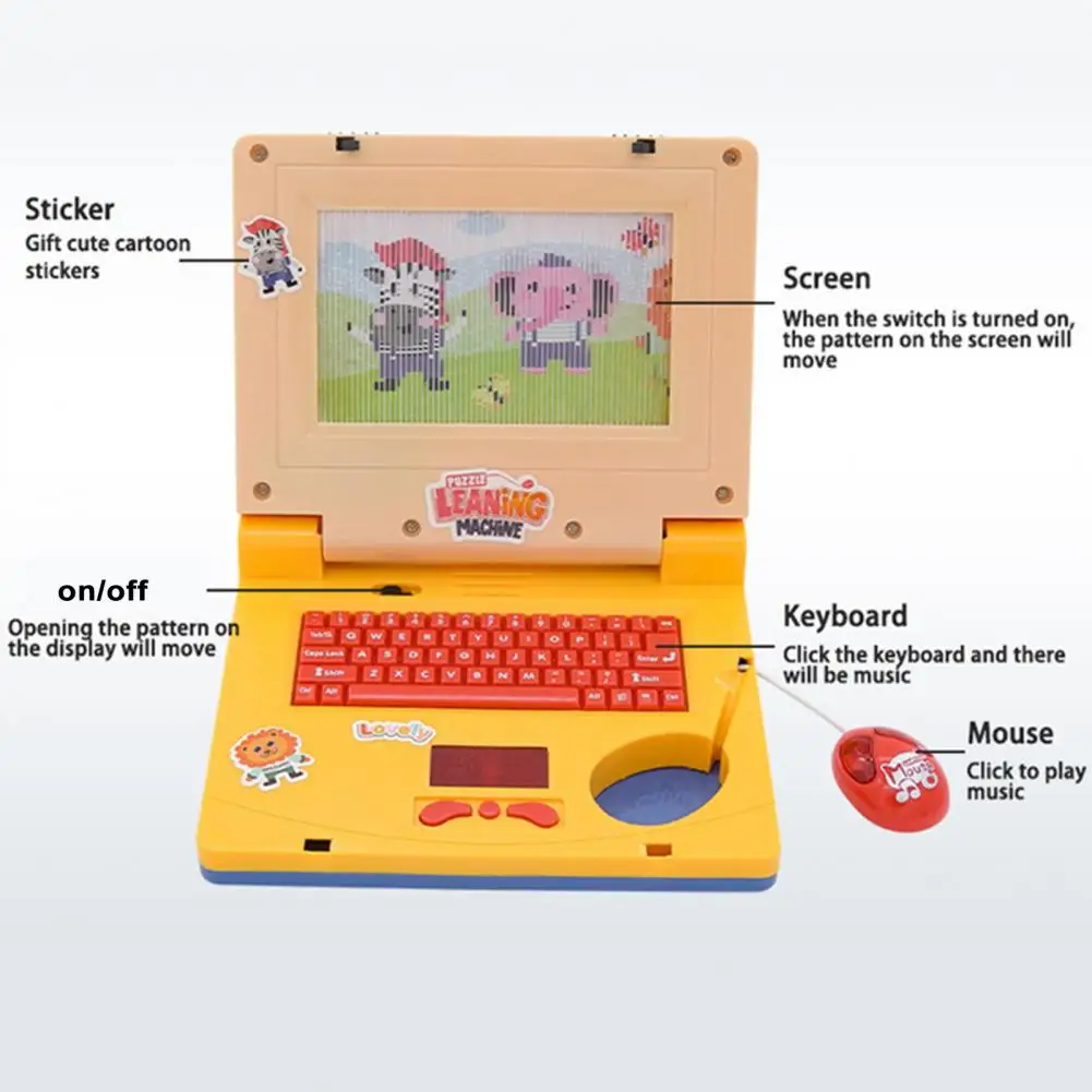 

Kids Educational Laptop Interactive Children's Computer Toy Spelling Logic Music Early Education Animal-themed for Preschool