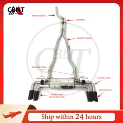 CBNT for BMW 5 Series B58 G30 G31 G38 540i 3.0T Exhaust Catback Pipe Muffler with Valve Tuning SS304 Valved Exhaust-pipe System