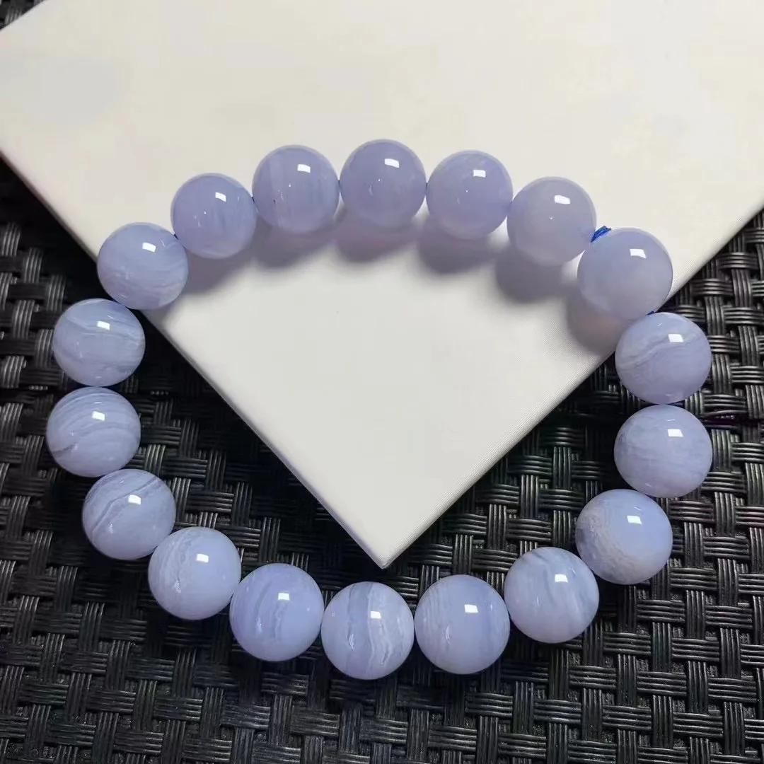 11MM Natural Blue Lace Agate Bracelet Handmade Crystal Quartz Jewelry Stretch Bangle Children Birthday Gift 1pcs