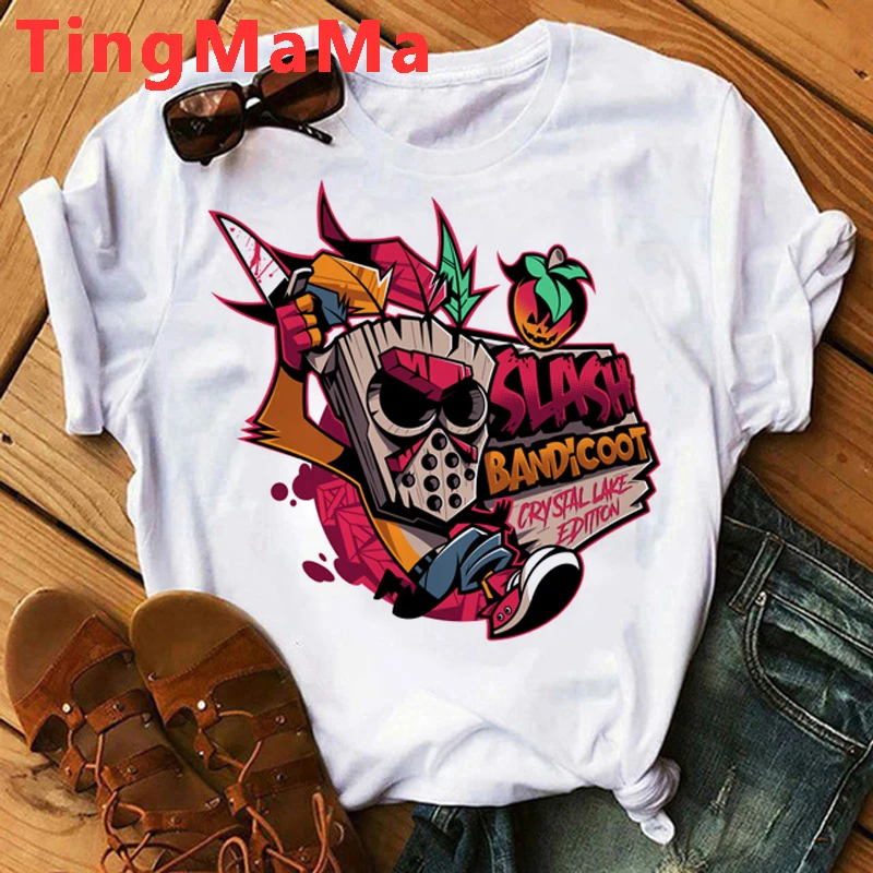 Hot Game Crash Bandicoot T Shirt Men Anime T-shirt Harajuku Shirt Cartoon Graphic Tees Unisex Fashion Hip Hop Tops Tshirt Male