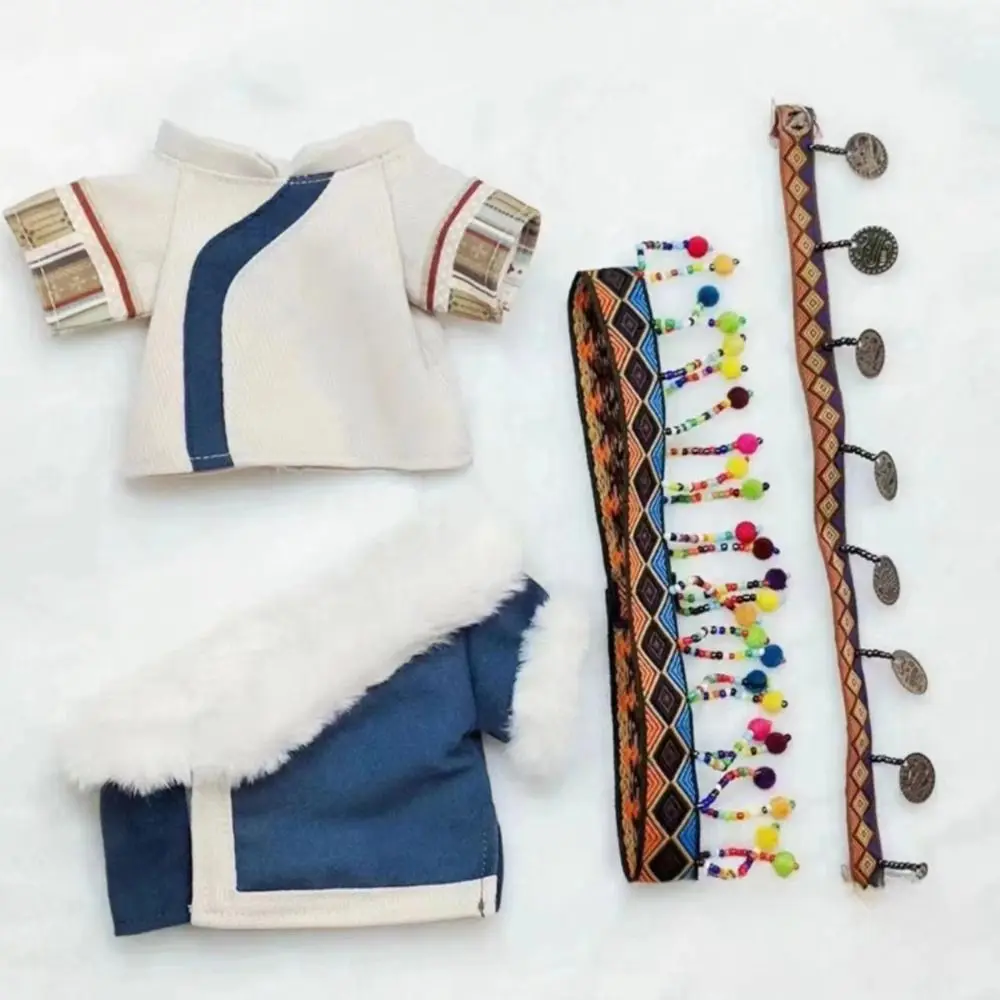 

Doll Toys Fashion Doll Clothes Chinese Ethnic Style Blue/Red Doll Coat Clothes Suits 20cm Cotton Doll