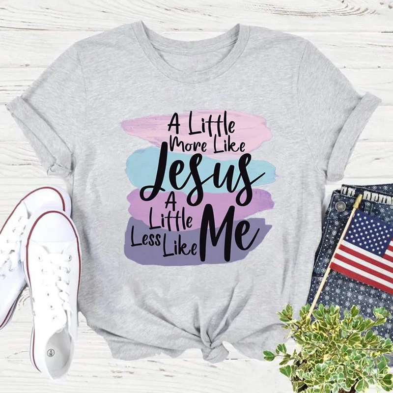 Women's Short-sleeved Crew Neck T-shirt, Summer Style, Printed with 