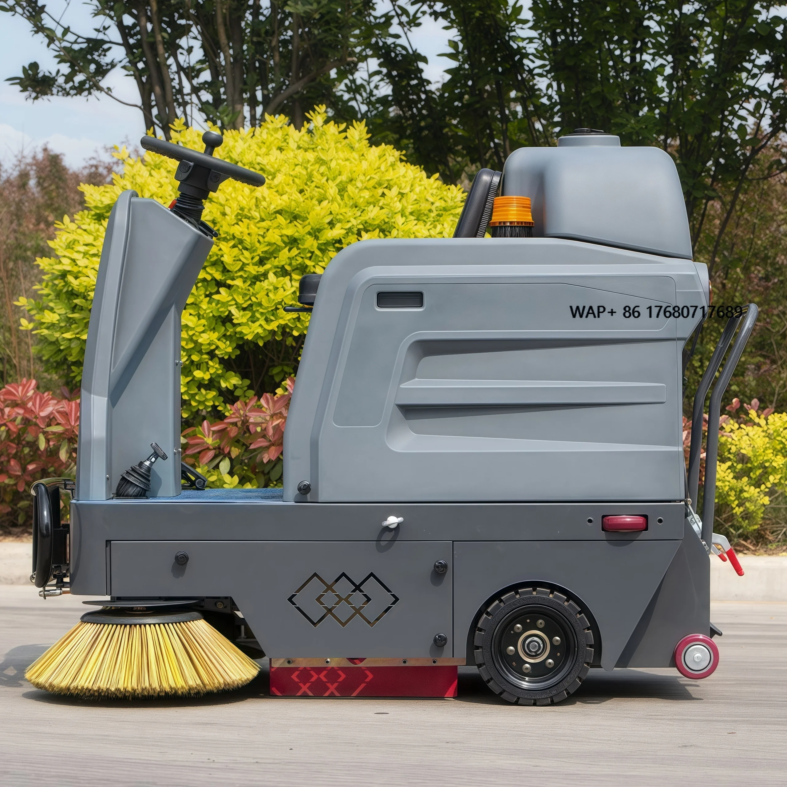Automatic Battery Electric 1300mm Hot Sale Outdoor Ride on Electric Street Road Vacuum Floor Sweeper Industrial Lithium Sweeper