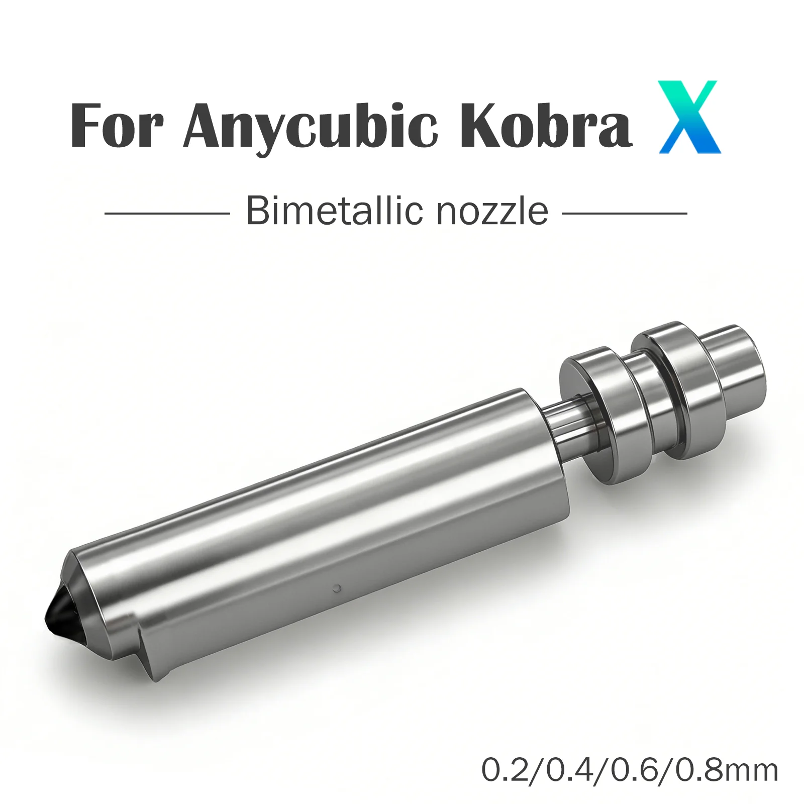

Kobra X Nozzle for Anycubic Hotend Print Head Quick Swap Bimetallic Nozzle with 0.2/0.6/0.8/0.4mm Kobra X Combo 3d Printer Parts