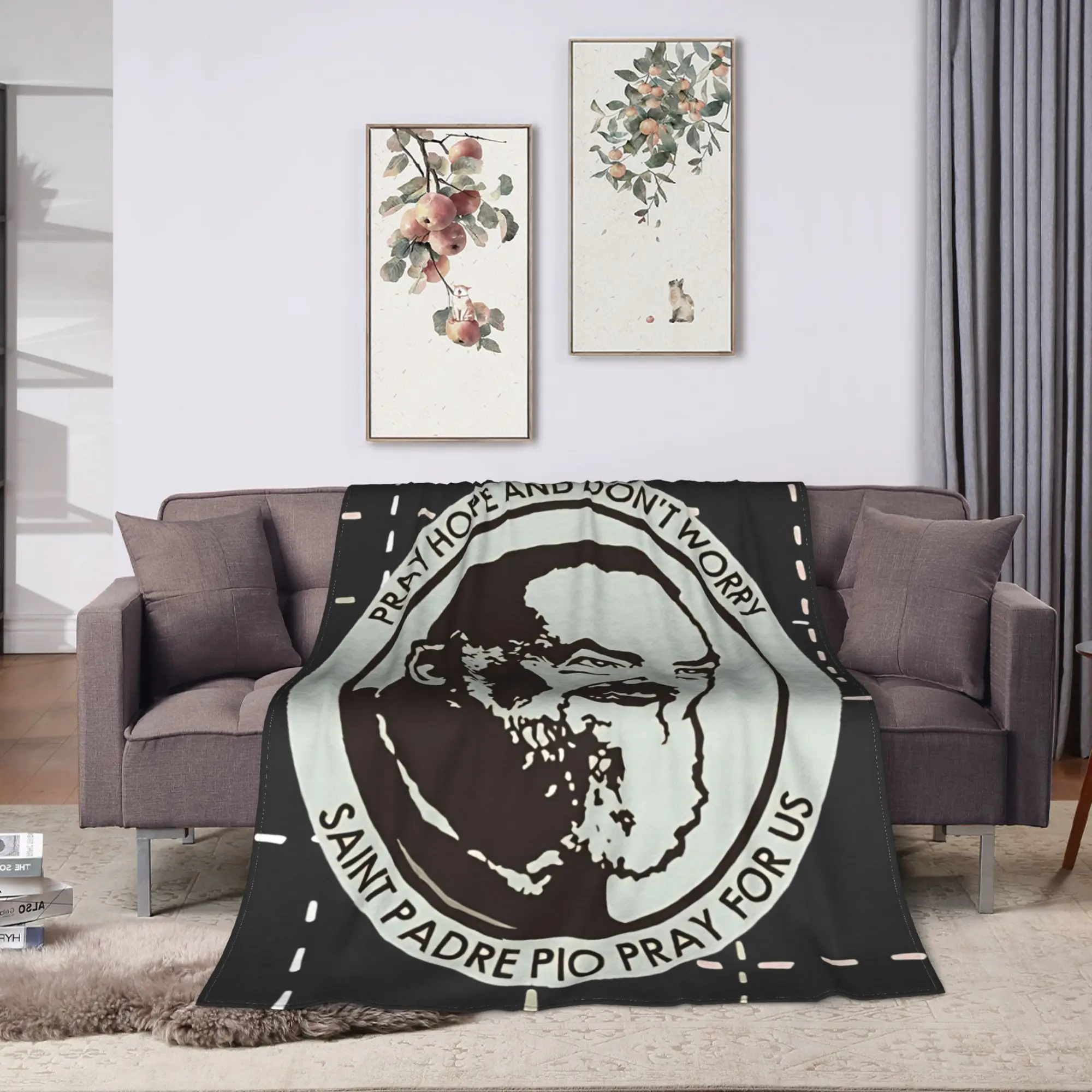 Padre Pio Of Pietrelcina Warm Blankets Stay With Me Girls Boys Plush Throw Blanket Novelty Bedroom Flannel Bedspread Sofa Cover