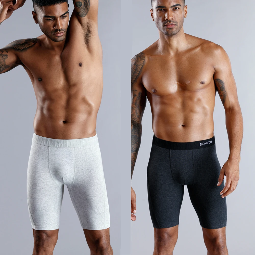 4pcs Long Boxers Men\'s Underpants Cotton Men Panties Underwear Man Boxershorts Sport Mens Boxer Shorts Sexy Male Trunks Calecon