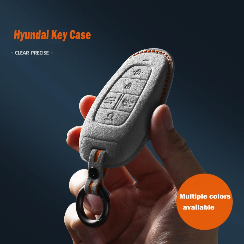 Suede leather car key box cover bracket intelligent key bag, suitable for Hyundai Sonata Ioniq 5 Nexo Nx4 Tucson 2022 Sonata 202