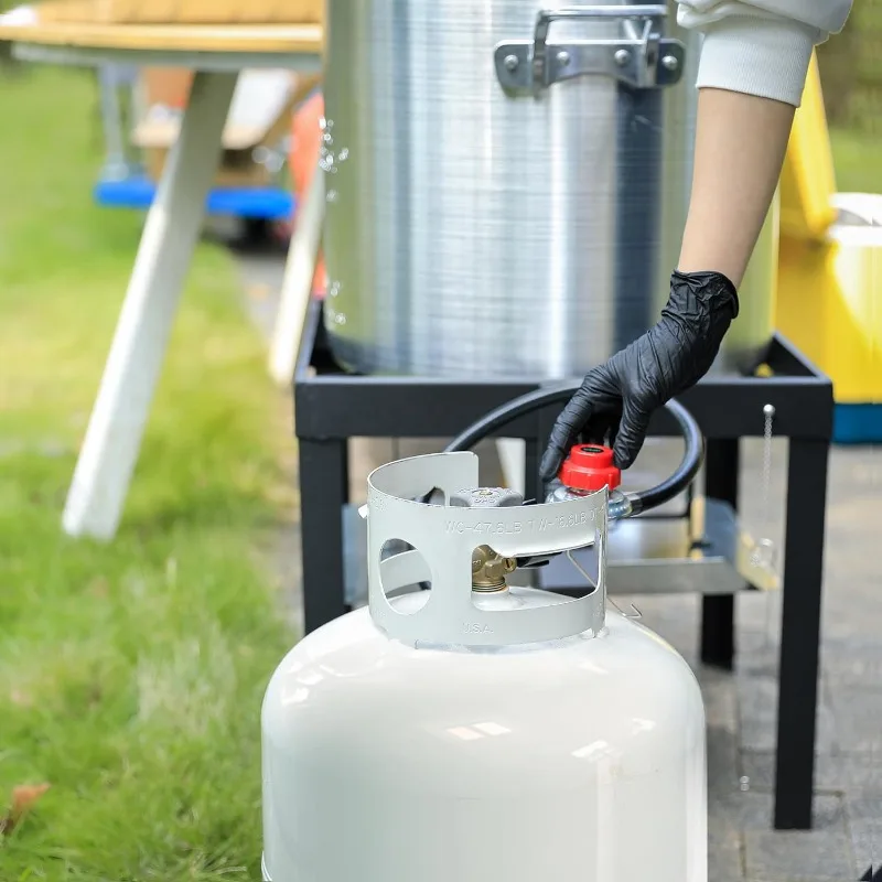 SBK1001 طقم غليان المأكولات البحرية سعة 100 لتر مع مصفاة، وعاء غليان المأكولات البحرية في الهواء الطلق وسلة مع موقد البروبان بقدرة 100,000 وحدة حرارية بريطانية