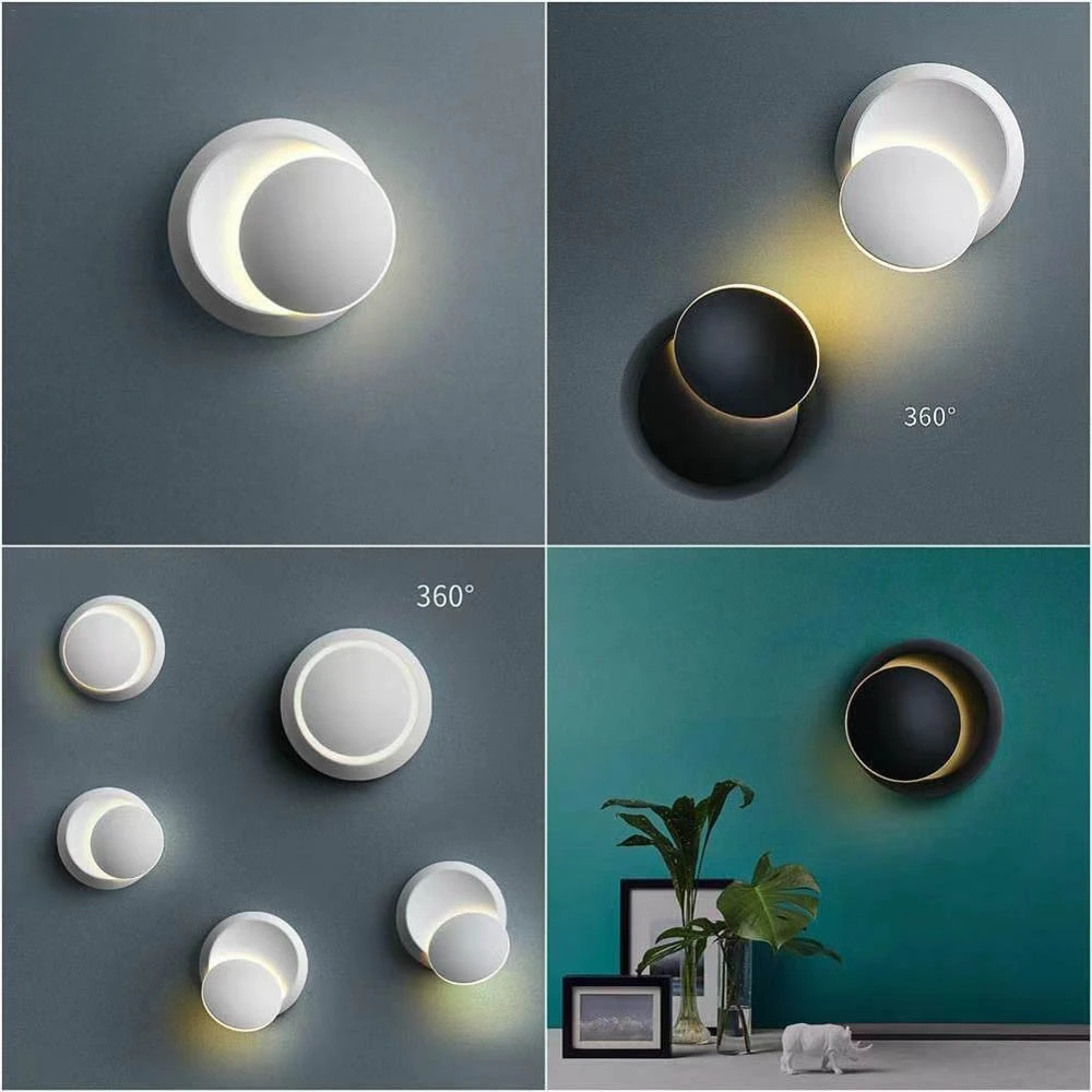 6W wall led night light bed side lamp for bedside loft sconce light adjustable 360 rotatable modern smart home