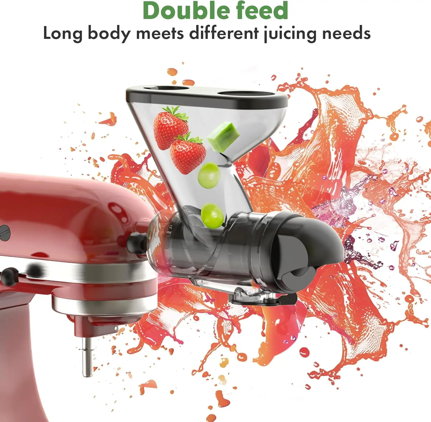 Masticating Juicer Attachment for  Mixer, Cold Press Juicer, Masticating Juice Accessories and Attachments for kitchen Aid, Mast