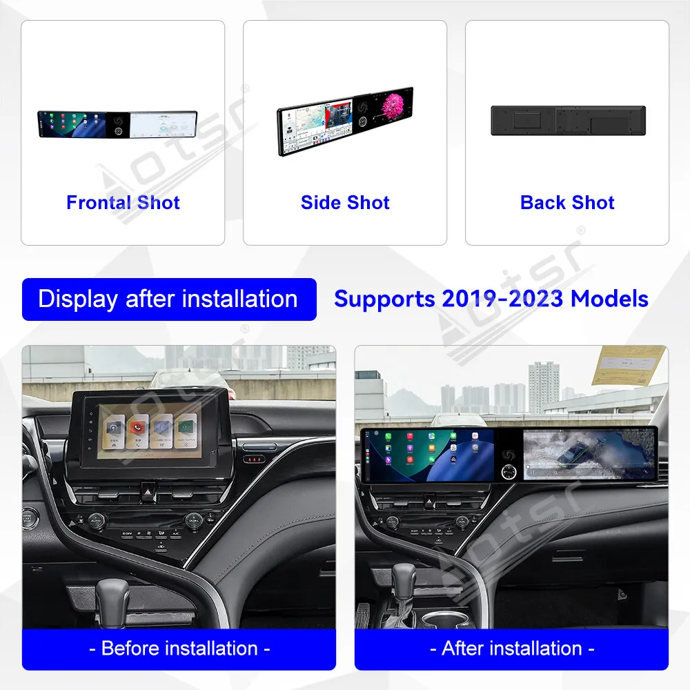 Android 13 Carplay For Toyota Camry 2019-2023 Car Radio with Dual 12.3 Inch Screen Car Multimedia Player Car GPS Navigation