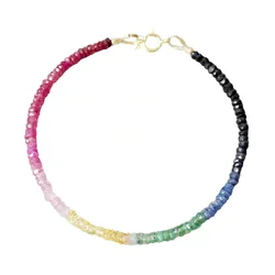 one set  Ruby/Sapphire/Emerlad roundel faceted 3-4mm necklace +bracelet 40cm 16cm  wholesale beads FPPJ