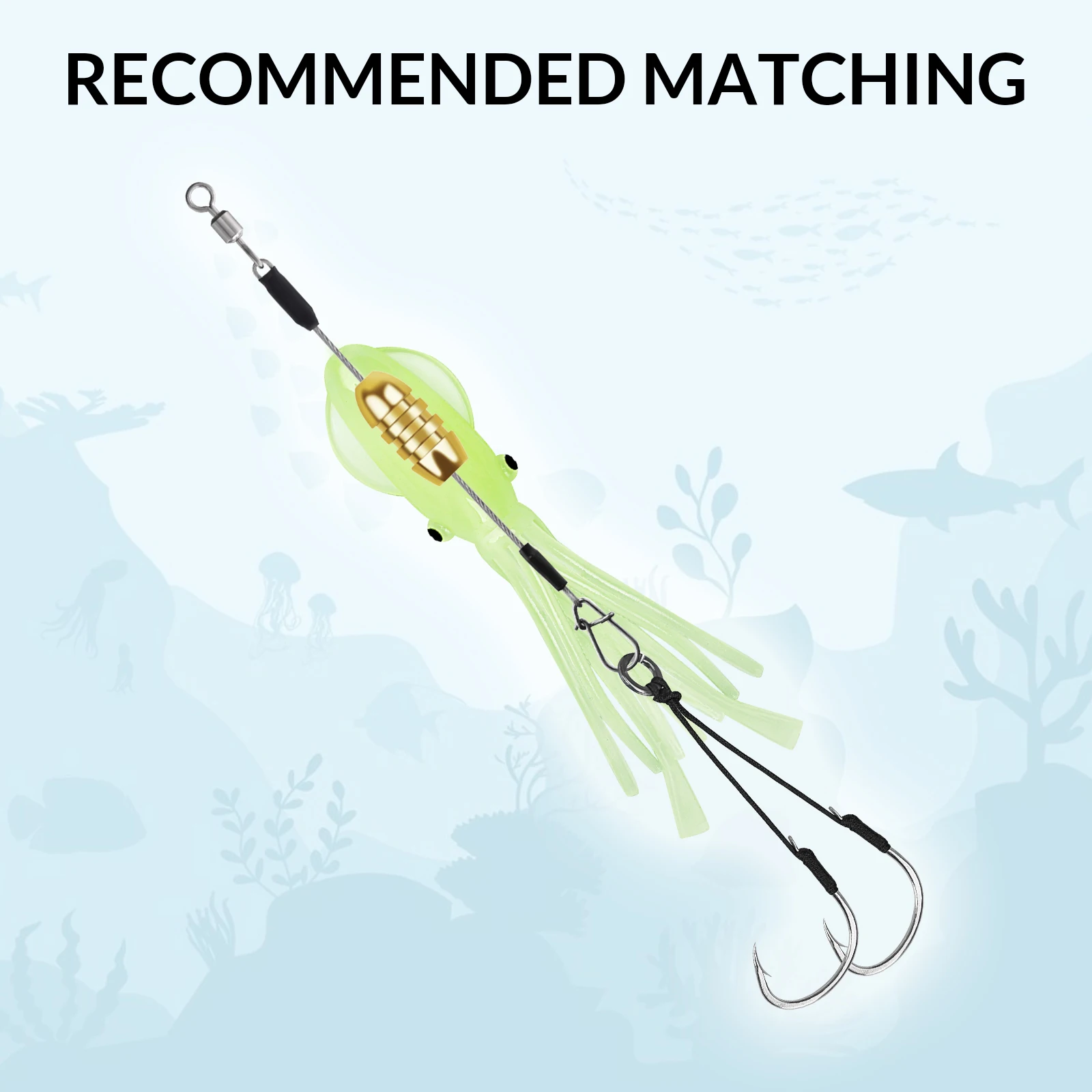 Señuelo Suave de Calamar Luminoso Silicona – Ideal para Pesca en Mar
