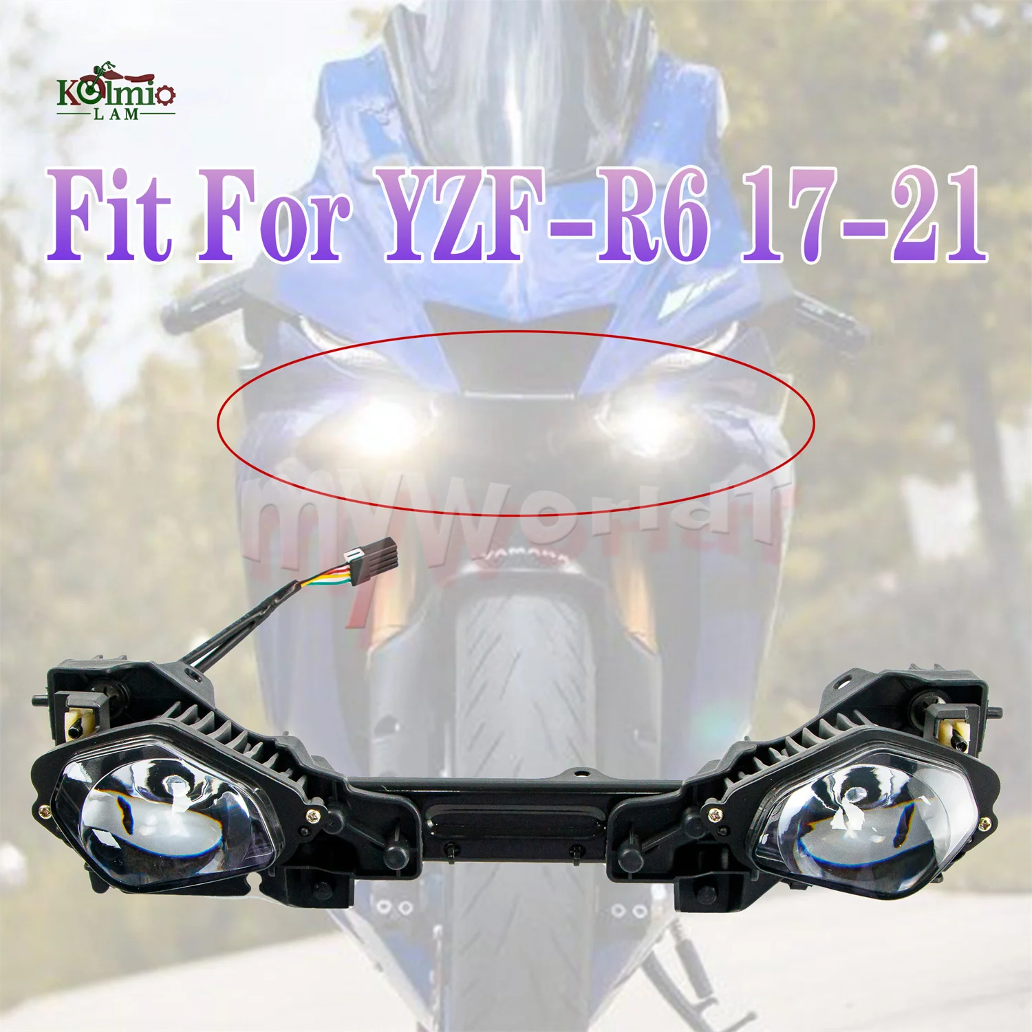 Fit For YAMAHA YZF R6 Headlight 2017 - 2021 Front Lighting Lndicator Motorcycle Light Assembly Accessories YZFR6 YZF-R6