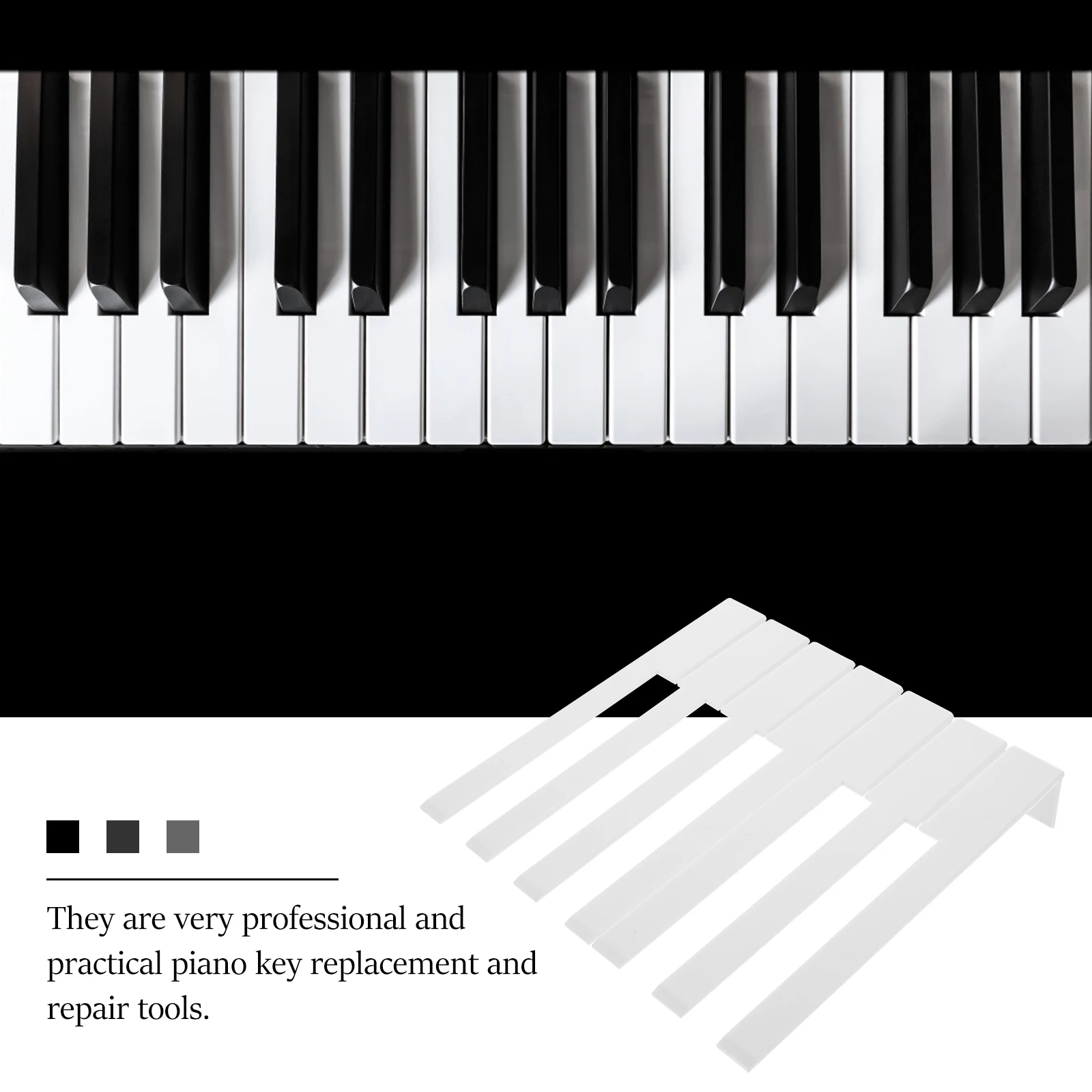 

52 Pcs Piano Accessories White Keytops Tag Folding Keys Acrylic Replacement Parts Repair Travel