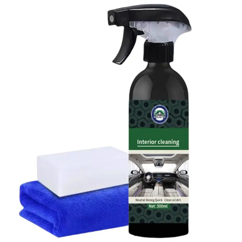 

Car Interior Foam Cleaner 300ml All-Purpose Car Cleaner Multifunctional Foam Cleaning Spray Includes Sponge And Towel For Sofa