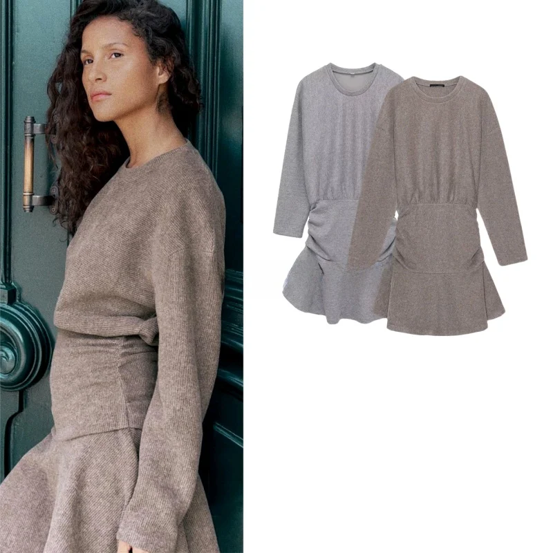 

Новая зимняя женская модная плиссированная круглая юбка Ne Long Sve Soft Slim Fit ort Dr French Sle из полиэстера Fairy