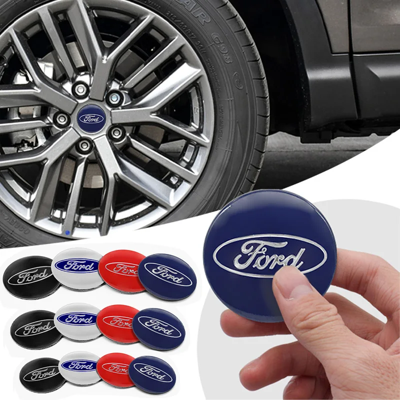 4pcs 56/60/65mm Car Exterior Decorative Accessories Wheel Hub Center Cap Stickers Accessories For Ford Focus MK2 MK3 Mondeo Kuga