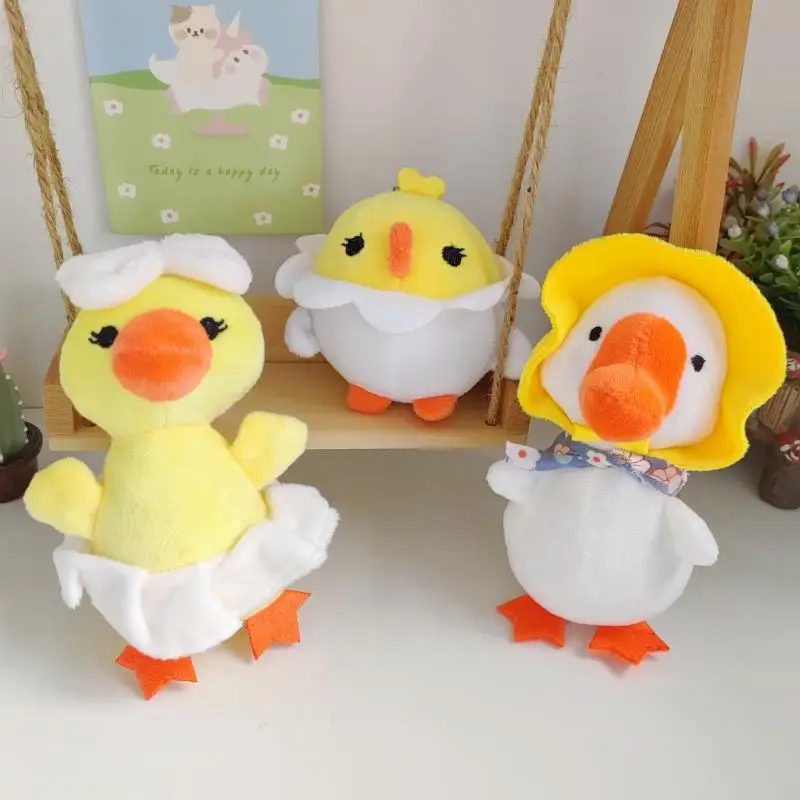 

new Cute Yellow Duck Pendant Plush Doll Cartoon Big Goose chick Bag Keychain funny decorate lifelike decorate couple kids gift