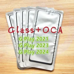 5Pcs For Motorola Moto G Play 2021 2023 2024 Touch Screen Front and outer glass lens replacement