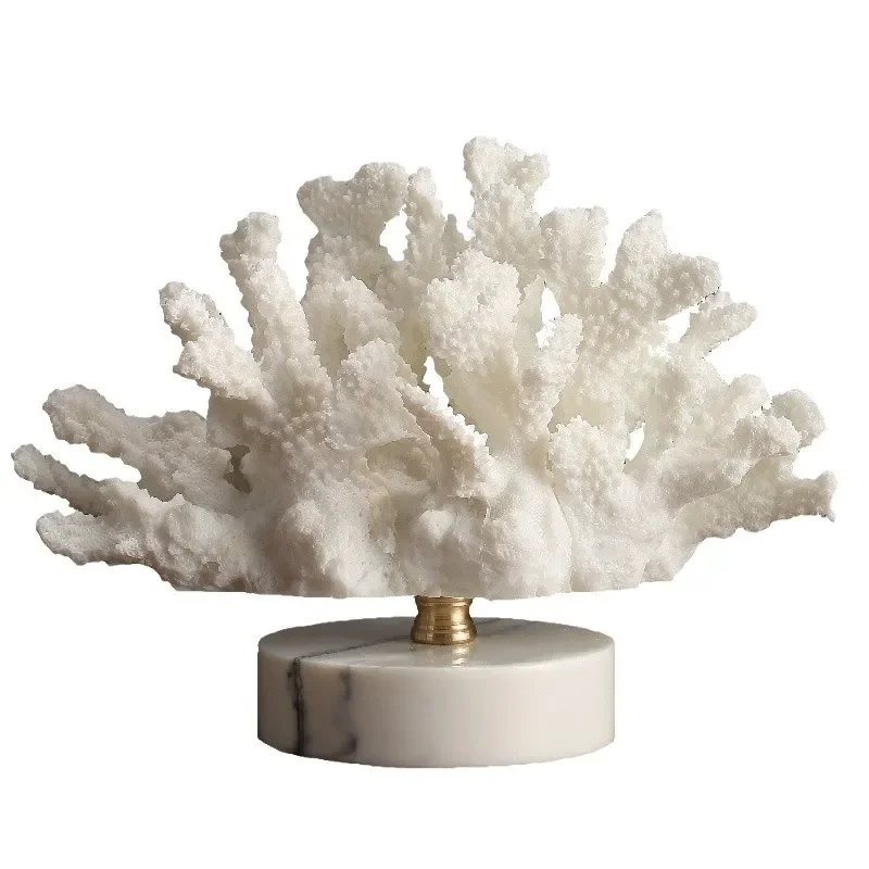 Nordic Style Resin Coral Ornament Creative Home Decor for Living Room TV Cabinet Coffee Table Simple Model Display Piece