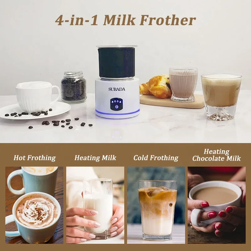 In Stock 4-in-1 Electric Milk Frother Steamer Machine Espresso Foam maker Multi-Functional Latte Hot Chocolate Coffee Tools