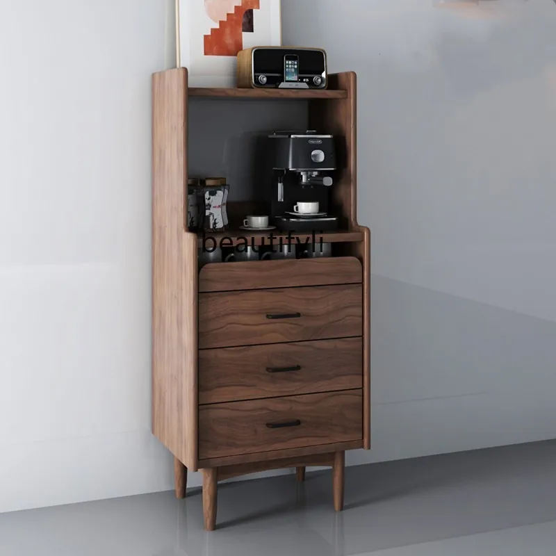 Simple Modern Multi-Functional Microwave Oven Coffee Machine Integrated Sideboard Cabinet Living Room Narrow Side Locker