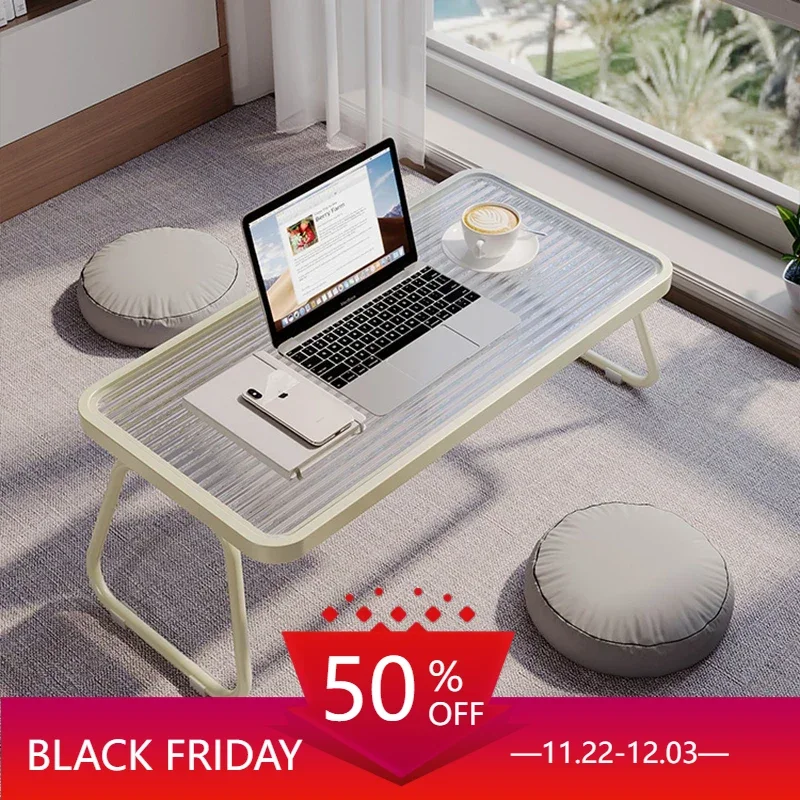 Bay window foldable small coffee table net red ins wind cream simple side few Changhong tempered glass one small desk CJ07